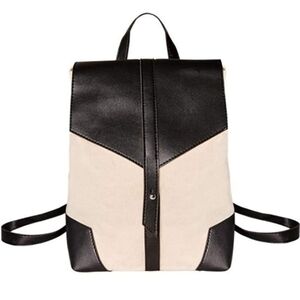 Deux Lux canvas black and cream Demi backpack NWOT